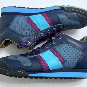 Jhung Yuro Hiker Mid Leather Shoes Size 10 US Navy/Sky